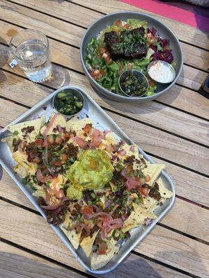 Loaded nachos and short rib burrito bowl  at Club Mexicana - Soho in London