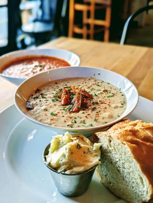 Rotation of Soups. Rotation of vegan & gluten free at Ultralife Cafe in Newport