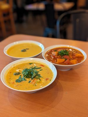 Vegan Curry Squash

Thai Chicken (Not Vegan)

Sweet potato turkey chili (Not Vegan) at Ultralife Cafe in Newport
