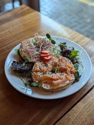 Lox & Bagel at Ultralife Cafe in Newport