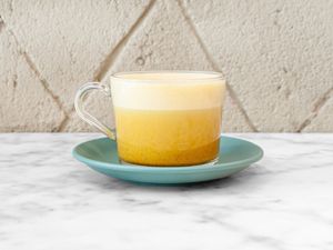 Vegan turmeric latte  at Verde Amore in Barcelona