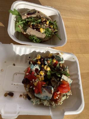 Blue cheese and truffle cheese bagel  at Sophie's Delight - Pop Up in East London