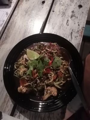 Noodles with zuchinni noodles at Ebb and Flow Darwin in Larrakeyah