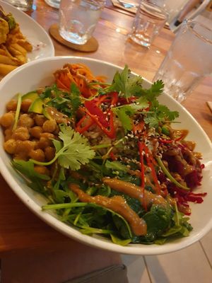 Chickpea miso bowl at Ebb and Flow Darwin in Larrakeyah
