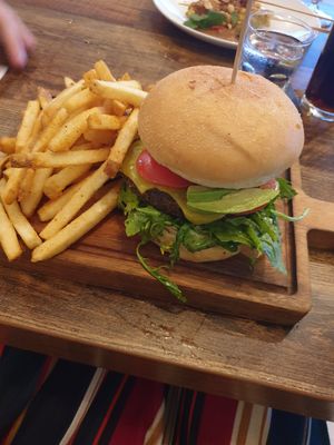 Mushroom burger at Ebb and Flow Darwin in Larrakeyah