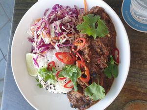 Mushroom and tempeh rendang at Ebb and Flow Darwin in Larrakeyah