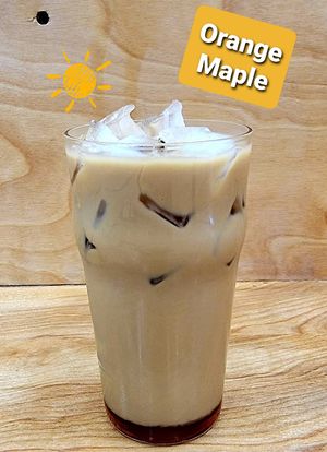 Orange maple oat latte at Community Grounds in Columbus