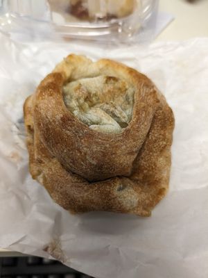 Seitan pepperoni and mushroom calzone at Community Grounds in Columbus