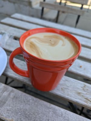 Elderberry cinnamon latte at Community Grounds in Columbus