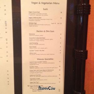 menu at Wynn Hotel - Wazuzu in Las Vegas