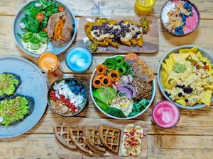 Our Delicious and colourful dishes! at The Plant Bar Vegan Cafe in Barnstaple