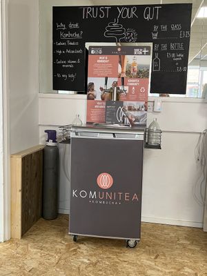 Kombucha on tap  at The Plant Bar Vegan Cafe in Barnstaple