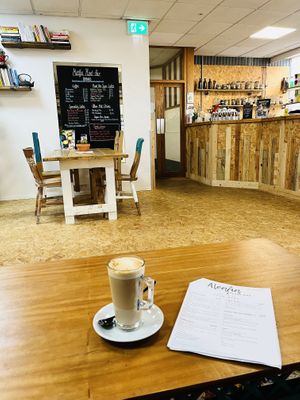 Chai latte and cafe  at The Plant Bar Vegan Cafe in Barnstaple