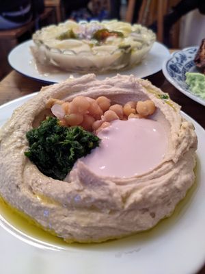 hummus & lima bean stew at Cafe Pilz in Berlin