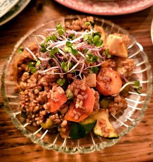 Harissa fermented vegetables at Cafe Pilz in Berlin