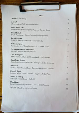 Menu page at Cafe Pilz at Cafe Pilz in Berlin