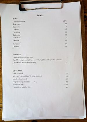 Menu page at Cafe Pilz at Cafe Pilz in Berlin
