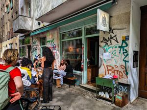 Outside of Cafe Pilz at Cafe Pilz in Berlin