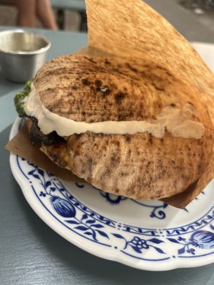 Pita mit pilzShawarma  at Cafe Pilz in Berlin