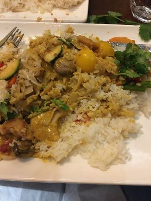 They’re rice and curry half eaten 😂 at House of Pho in Lincoln