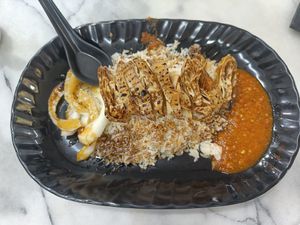 Chicken rice was great too! at Xian Long Vegetarian in Northeast Singapore