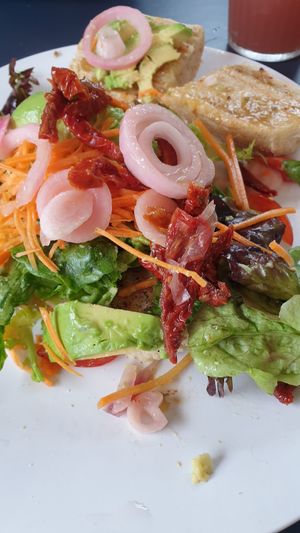 Vegan sandwich at Cafe Underground in Samso