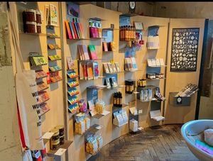 Wall of Bean-to-bar swiss chocolate  at Werkstadt in Bern