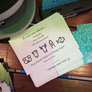 Ein motivierendes Infoblatt😄#Veganuary at Dominion Food Revolution in Frankfurt