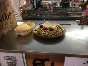 Vegan offering at counter at Dominion Food Revolution in Frankfurt