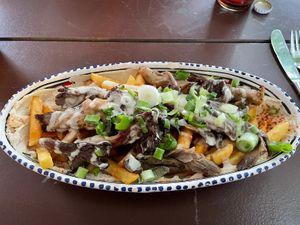 Oyster mushroom loaded friess  at Dominion Food Revolution in Frankfurt