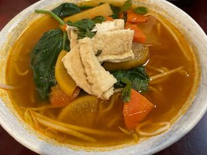 Vegan beef noodle soup (素牛肉麵) at Tiān Cí Bǎo Xuān 天慈寶軒 in Yuli