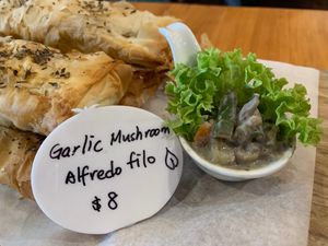 Creamy garlic mushroom Alfredo filo (cabinet) at Twisted Tomato in Auckland