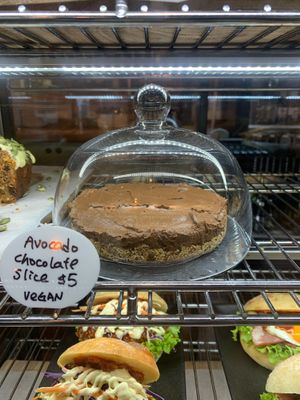 Avocado chocolate slice (cabinet)  at Twisted Tomato in Auckland