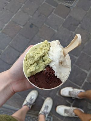 Pistachio, almond & choc at Gelab Gelateria in Como