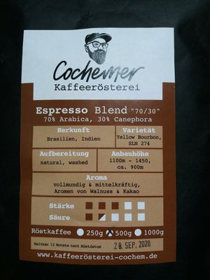 Espresso Bohnen at Cochemer Kaffeerösterei in Cochem