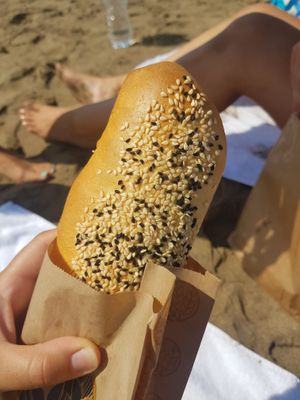 Vegan Hotdog bread (big size :)) at New Marina Bakery I Archagelitissa in Rhodes