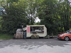 Van with pizza oven and coffee at Goats Gruff in Dublin