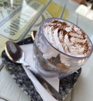 Vegan banana dessertt  at Simple & Natural in Lanzarote