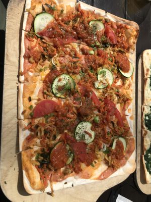 Flammkuchen Gartenflamm mit Bolognese at Das Flammkuchenhaus in Luebeck