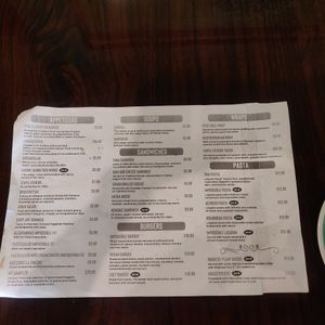 Page 2/2 menu in English at Madre Tierra in Caguas