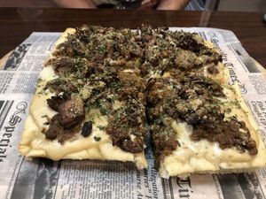 Meaty pizza  at Madre Tierra in Caguas