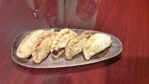 Empanadas, yummy :-) at Madre Tierra in Caguas
