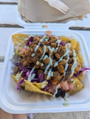 Insta-yam famous nacho (ask for vegan friendly) at TACOMORY in Tobermory