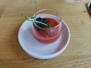 Tomato shot at Restavracija Sunrose 7 in Bohinjska Bistrica