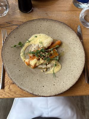 Bean hummus with carrots and pine nuts  at Restavracija Sunrose 7 in Bohinjska Bistrica