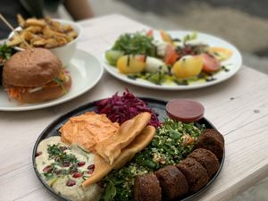Falafel plate  at Seed in Luxembourg City