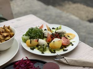 Summer mozzarella tomato salad  at Seed in Luxembourg City