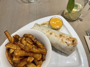 Wrap and chips  at Seed in Luxembourg City