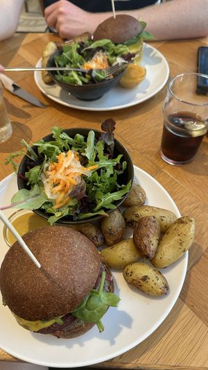 Burgers with potatoess  at Seed in Luxembourg City