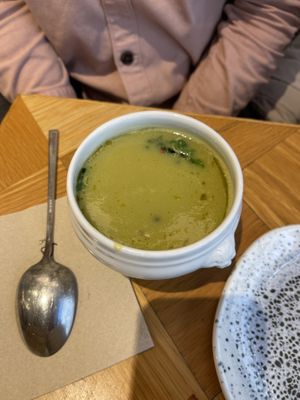 Potato leek soup #Veganuary at Seed in Luxembourg City